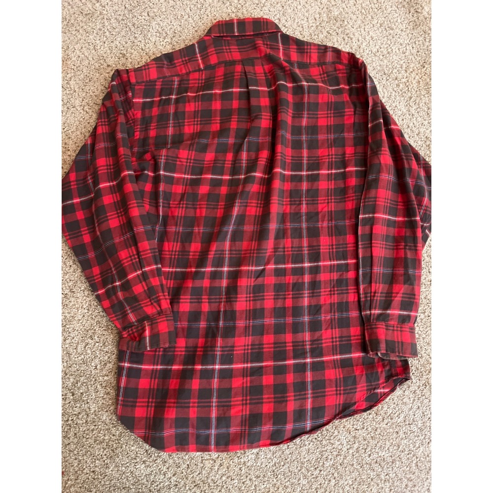 Ralph Lauren Mens Button Down Shirt Medium Red Black Blaire Plaid Long Sleeve - Picture 7 of 7